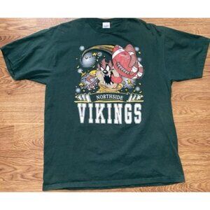 Vintage 1995 Velva Sheen Tazmanian Devil Northside Vikings Roanoke VA Shirt XL
